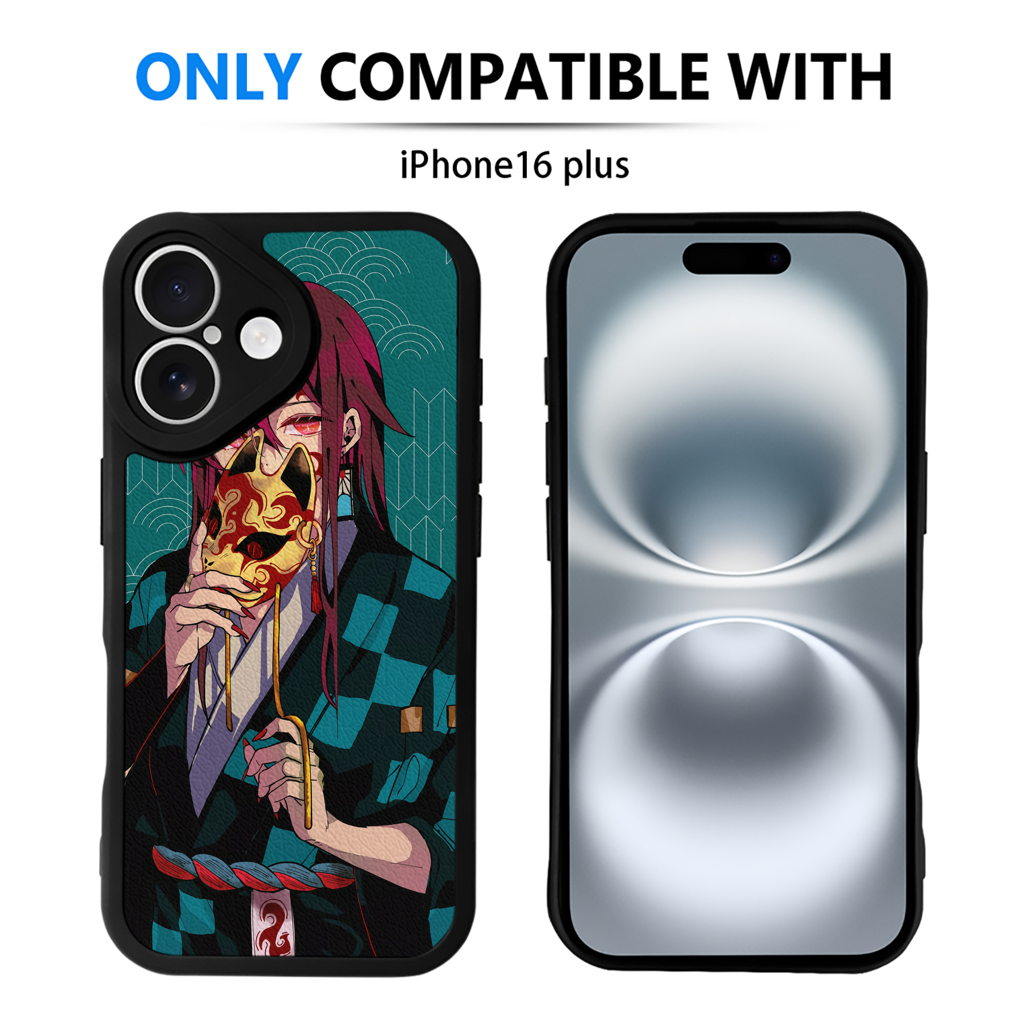 （画像用） 鬼滅の刃（きめつのやいば）竈門 炭治郎／かまど たんじろう Kamado Tanjirou 【iPhone 16シリーズ対応】シリコンスマホケース（レザー調） 材質：シリコン
